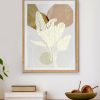 Obraz ręcznie malowany Liście Boho biały 45 X 60 cm – wniesie naturalną harmonię