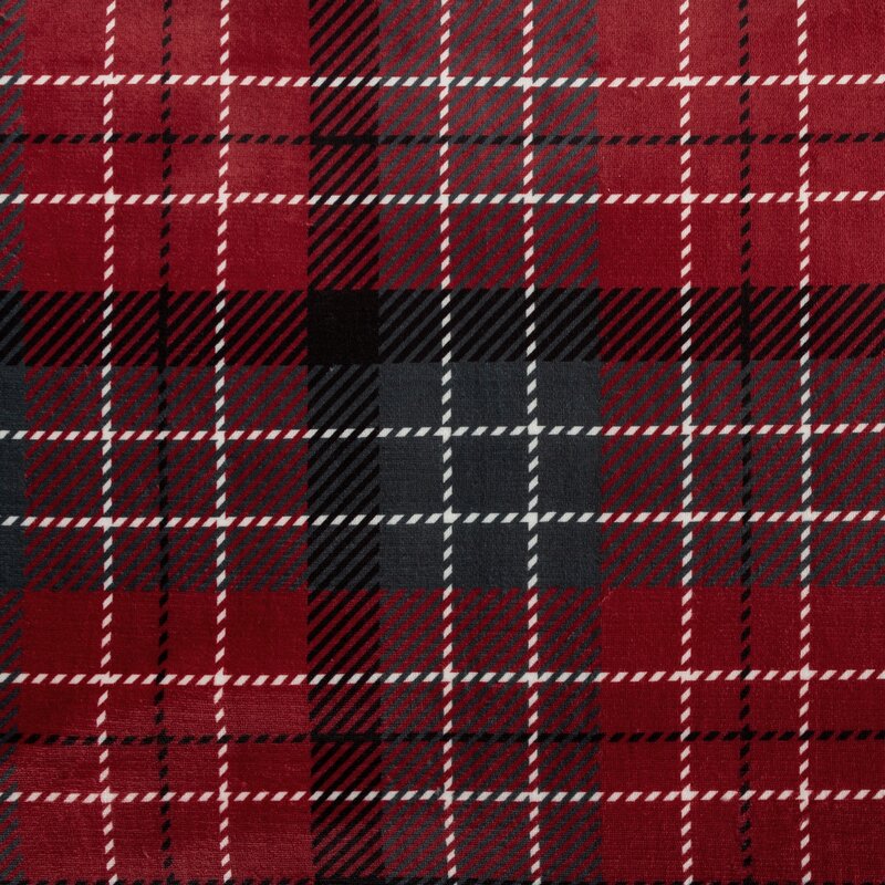 Koc świąteczny w kratę ciemnozielono-czerwoną 150X200 – tworzy świąteczny nastrój