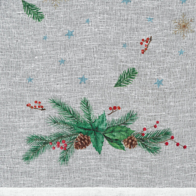 Zasłona świąteczna SW/XMAS/FIR biała 90x150 cm – gotowa do zawieszenia