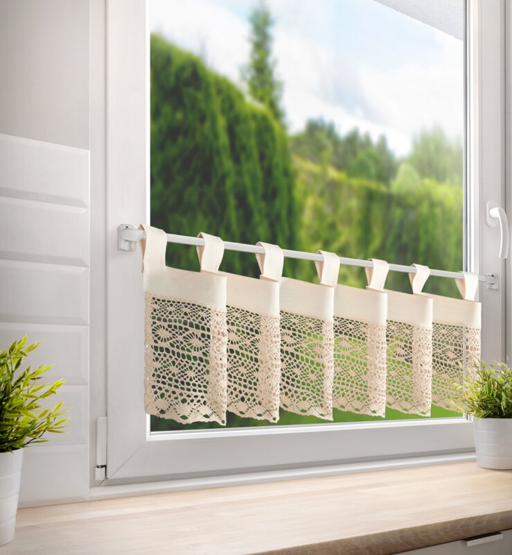 Firana gotowa Maddeline jasnobeżowa 150 x 35 cm – rozświetla wnętrze