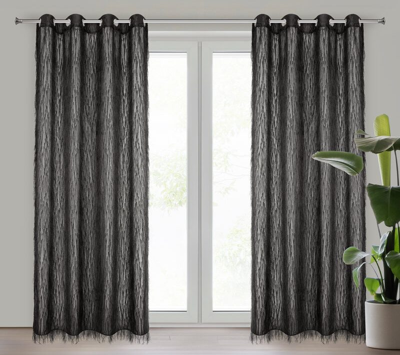 Zasłona gotowa Aurora czarna 140 x 250 cm – zaciemniająca sypialnię