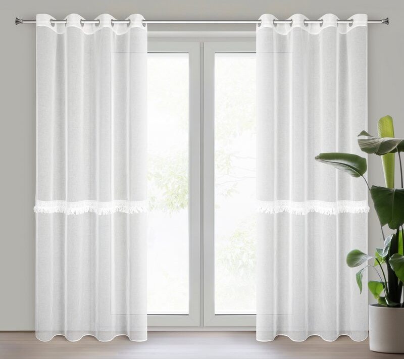 Firana gotowa Roxana biała 140 x 250 cm – rozjaśnia wnętrze