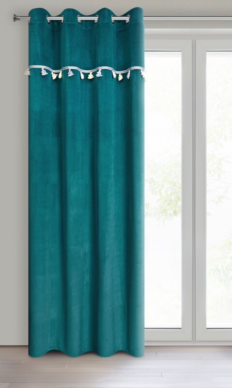 Zasłona gotowa do pokoju dziecięcego turkusowa 140 x 250 cm – zaciemniająca sypialnię