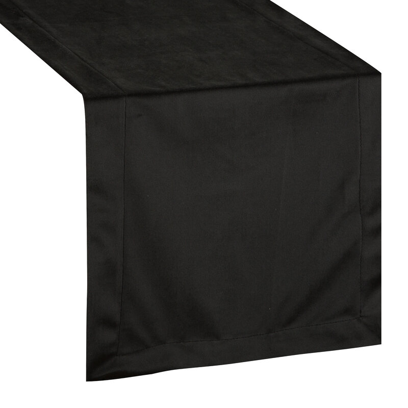 Bieżnik welwetowy Melinda czarny 40 x 140 cm – doda głębi wnętrzu