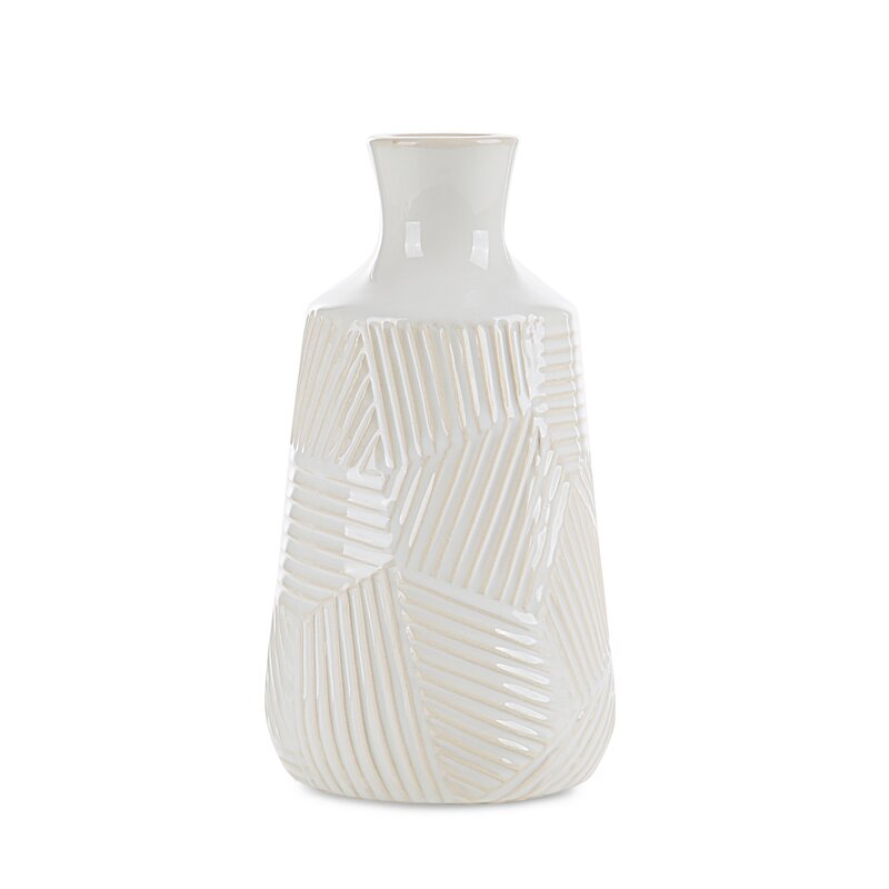 Wazon ceramiczny Romina kremowy O 13 x 23 cm – na suszone kwiaty