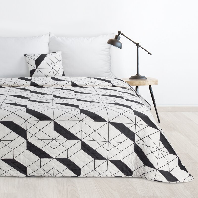 Narzuta D91 geo naturalna 200 x 220 cm – dodatek do sypialni