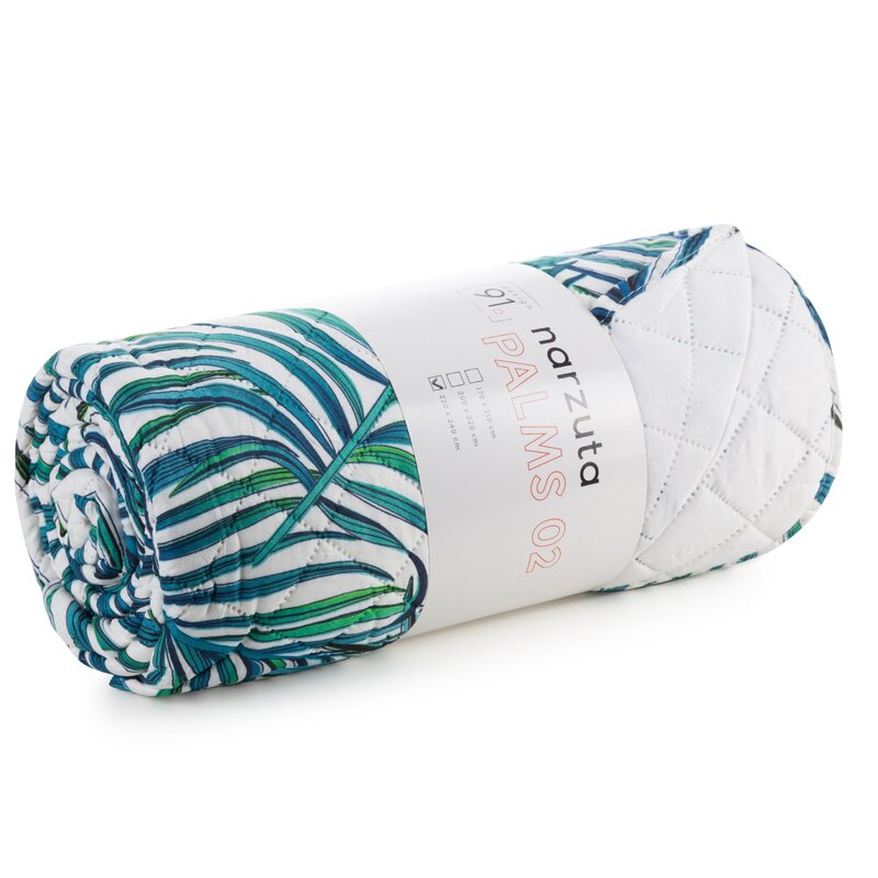 Narzuta D91 Palms 02 biała 200 x 220 cm – idealna na relaks