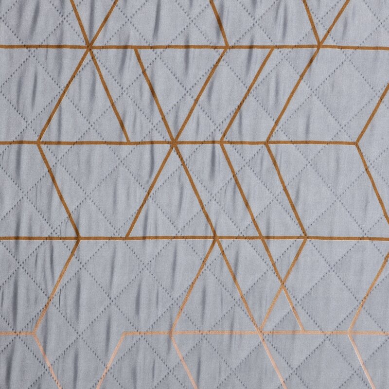 Narzuta D91 GEO 02 stalowa 200 X 220 CM – miękka mikrofibra