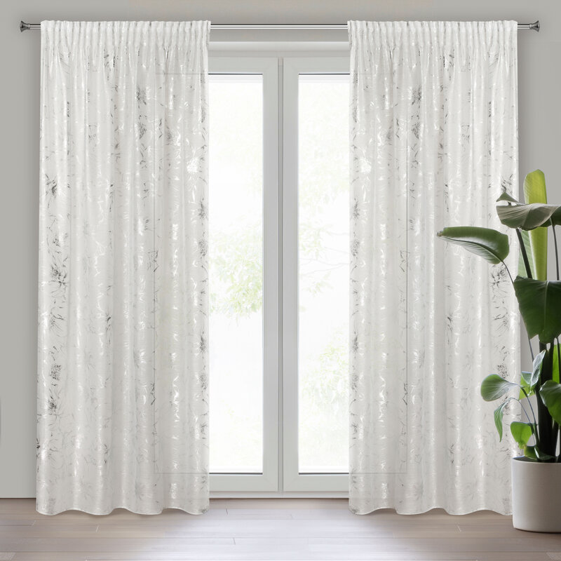 Firana gotowa Feza biała 140 x 300 cm – rozświetla wnętrze