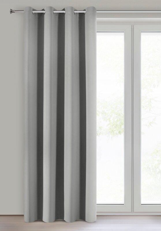 Zasłona gotowa Nerisa srebrna 140 x 250 cm – zaciemnienie i prywatność