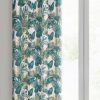 Zasłona gotowa Davos biała 140 x 250 cm – z botanicznym wzorem