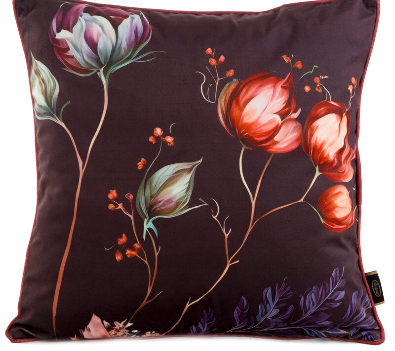 Poszewka welwetowa CEGLASTA 45X45 cm – doda głębi aranżacji