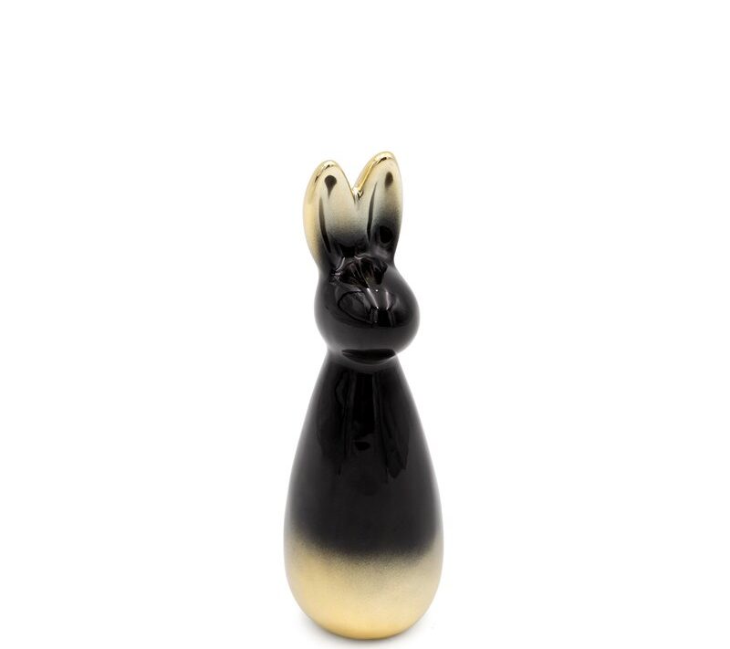 Figurka wielkanocna królik czarny 5x14x5 cm – subtelna dekoracja