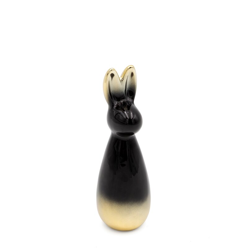 Figurka wielkanocna królik czarny 5x14x5 cm – subtelna dekoracja