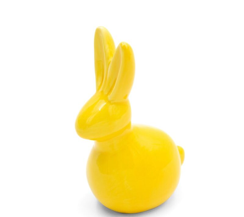 Figurka wielkanocna królik żółty 9x6x14 cm – wniesie radość