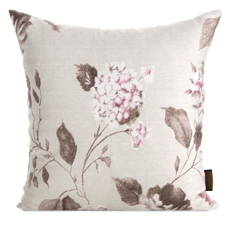 Poszewka bawełniana Spring 45 beżowa 40 X 40 cm – z kwiatowym wzorem