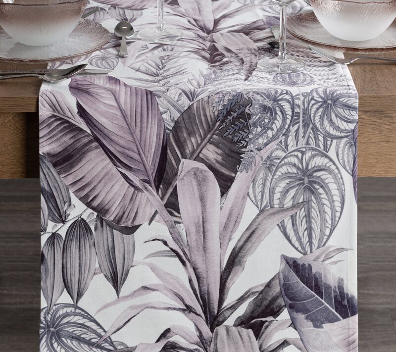 Bieżnik welwetowy Davos2 fioletowo-szary 40x140 cm – doda świeżości