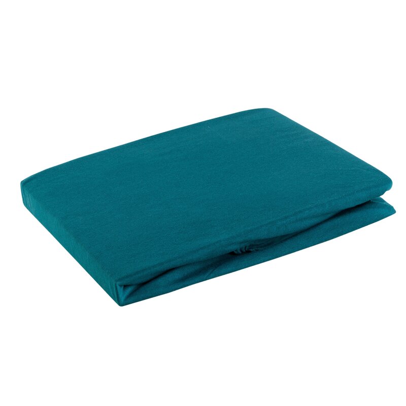 Prześcieradło jersey turkusowe 220 x 200 x 30 cm – miękkie i wygodne