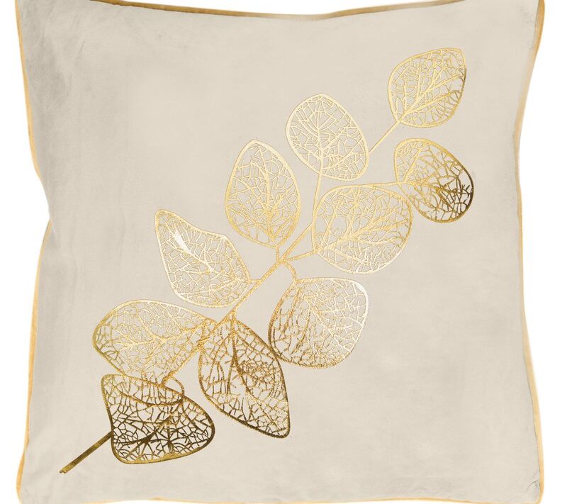Poszewka velvet kremowa 45 x 45 cm – miękka i stylowa