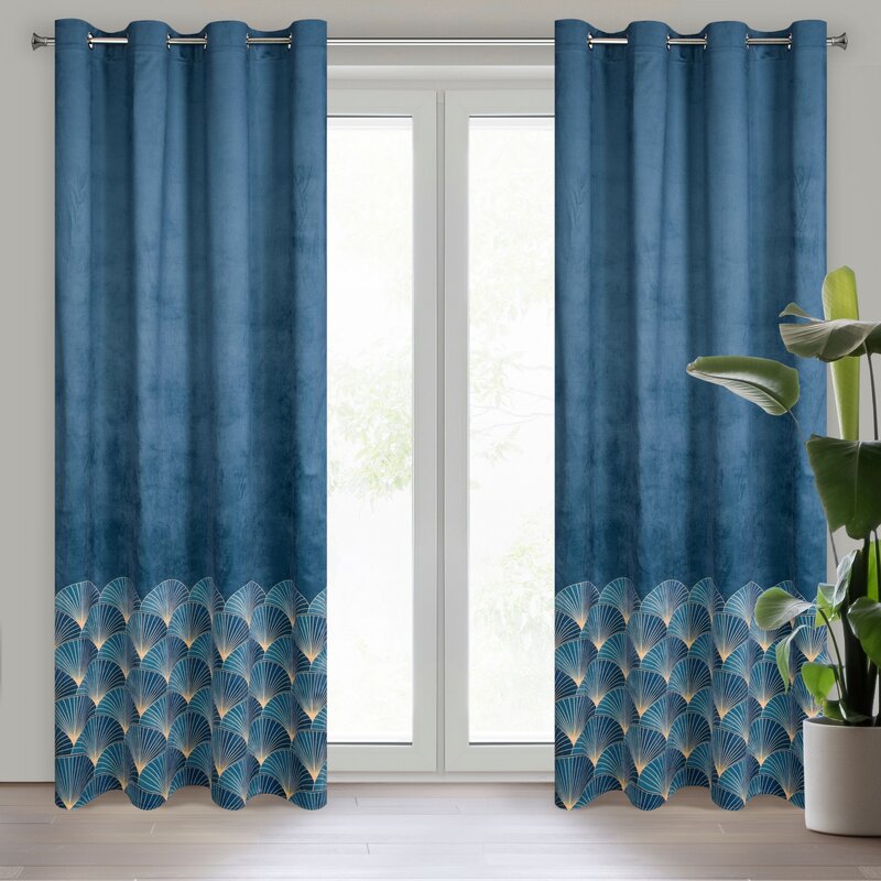 Zasłona gotowa Gina granatowa 140 x 250 cm – zaciemnia pomieszczenie