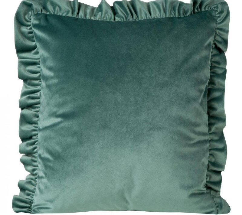 Poszewka velvet ciemnomiętowa 45 x 45 cm – dodatek na sofę