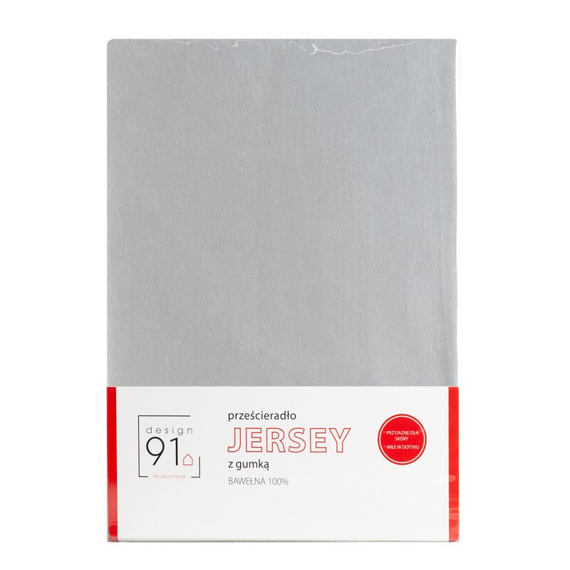 Prześcieradło jersey jasnoszare 120 x 200 x 25 cm – miękkie i otulające