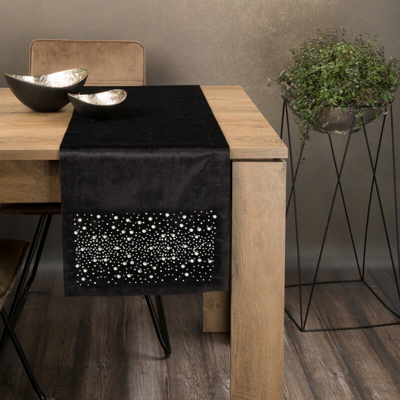 OBRUS ROYAL 2 35 X 180 CM CZARNY