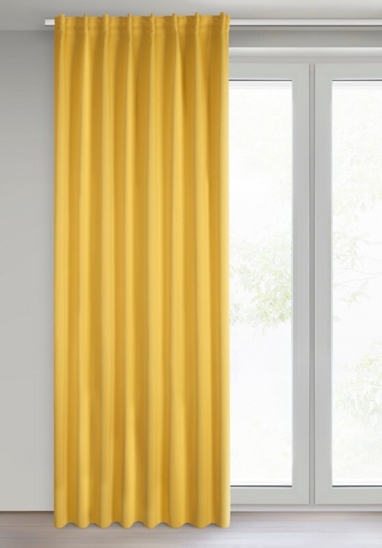 Zasłona gotowa Milan musztardowa 140 x 300 cm – zaciemniająca sypialnię