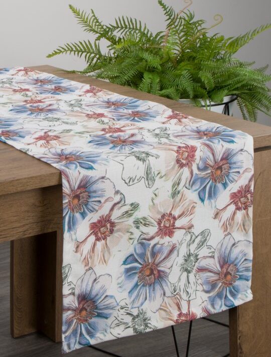 Bieżnik Flore 7 biały 40 x 140 cm – doda świeżości