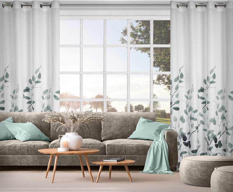 Zasłona gotowa Marika biała 140 X 250 cm – subtelny wzór liści