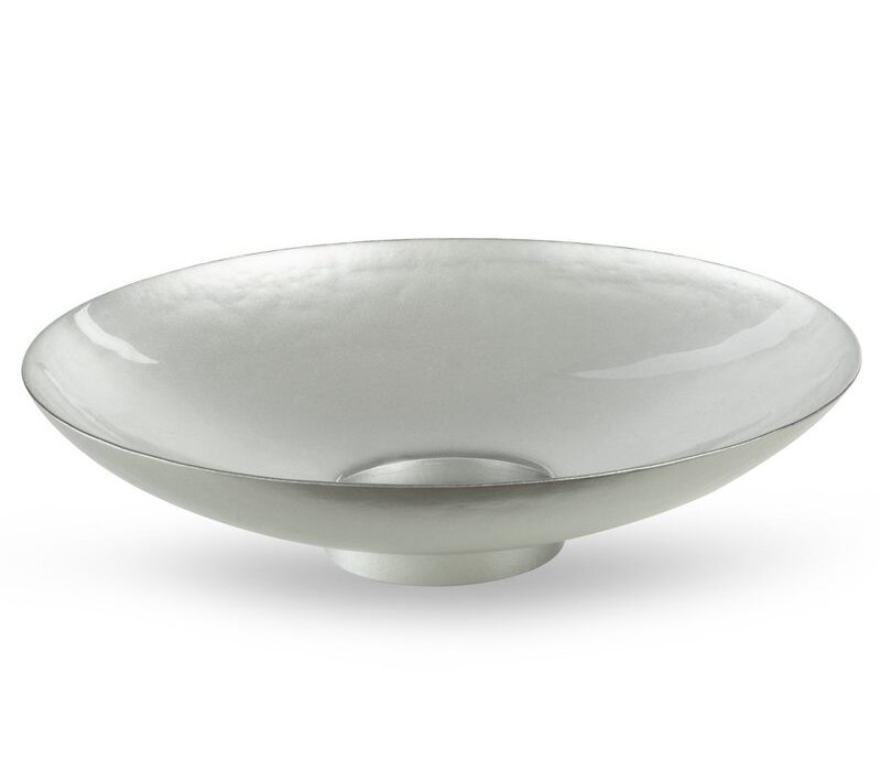 Misa szklana Kala srebrna fi 35 x 9 cm – idealna na owoce