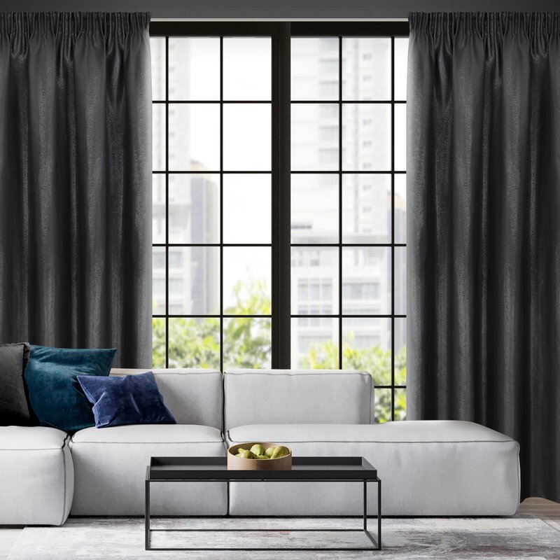Zasłona gotowa Aggie czarna 140 X 270 CM – miękka i elegancka