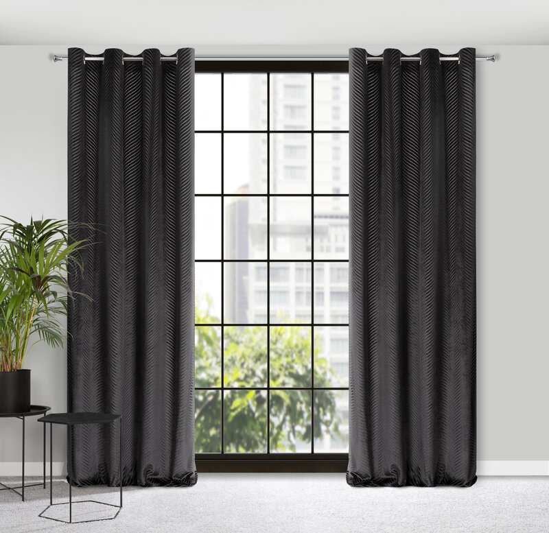 Zasłona gotowa Lussi czarna 140 X 250 CM – zapewnia prywatność