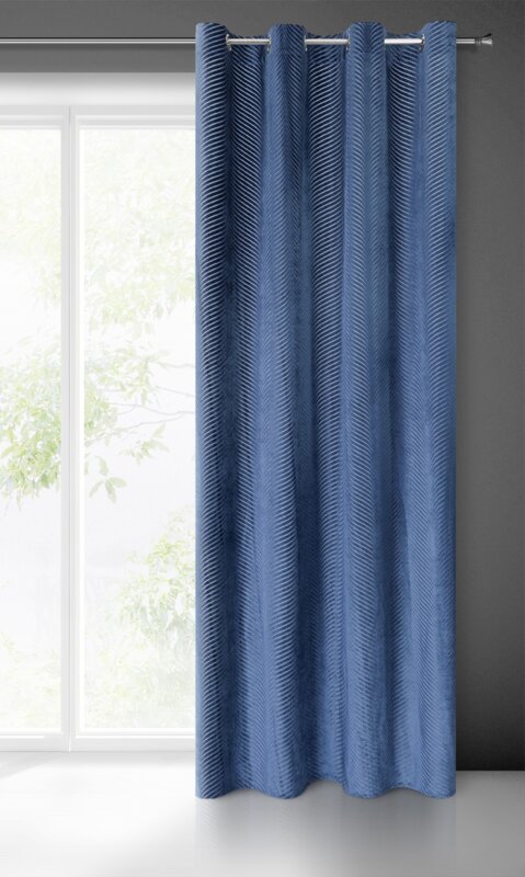 Zasłona welurowa Lussi granatowa 140 X 250 cm – do salonu i sypialni