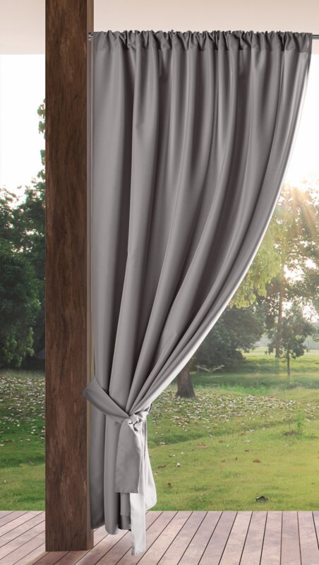 ZASŁONA GOTOWA GARDEN NA TAŚMIE 155 X 200 CM STALOWY
