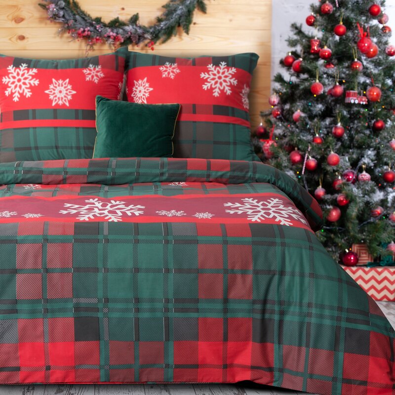KOMPLET POŚCIELI ŚWIATECZNEJ SANTA1 220 X 200 CM CZERWONY