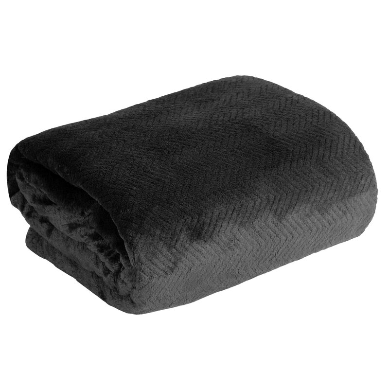 Koc flano D91 CINDY5 czarny 170 X 210 cm – miękki i puszysty