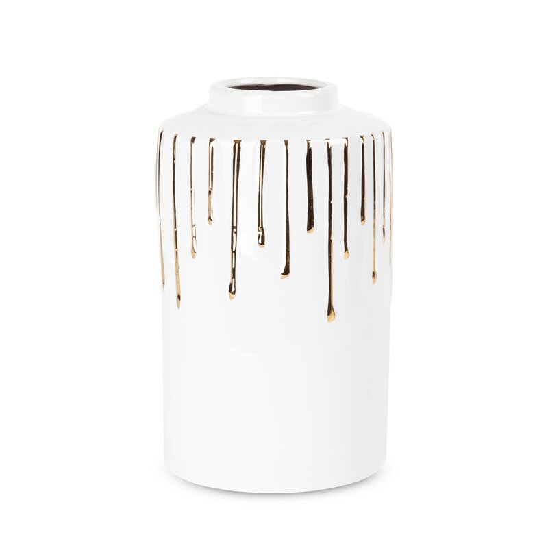 Wazon ceramiczny Luis biały fi 15 x 25 cm – idealny na kwiaty