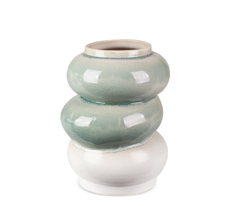 Wazon ceramiczny Liana kremowy 21 x 19 x 26 cm – na suszone kwiaty