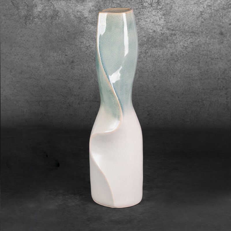 Wazon ceramiczny Liana kremowy fi 16 x 62 cm – na susze i kwiaty