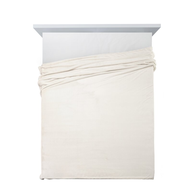 Koc flano Cindy5 kremowy 170 x 210 cm – otuli ciepłem
