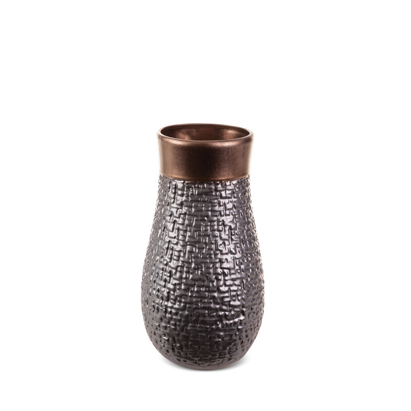 Wazon ceramiczny Morena stalowy 17 x 32 cm – na suszone kwiaty