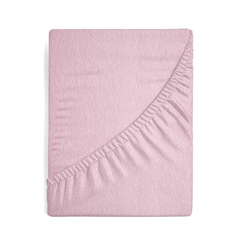 Prześcieradło frotte pudrowy róż 220x200 cm – miękkie i przytulne