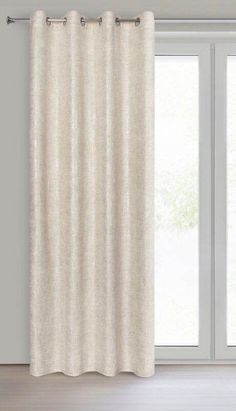 Zasłona gotowa beżowa 140 x 250 cm – zaciemniająca i stylowa