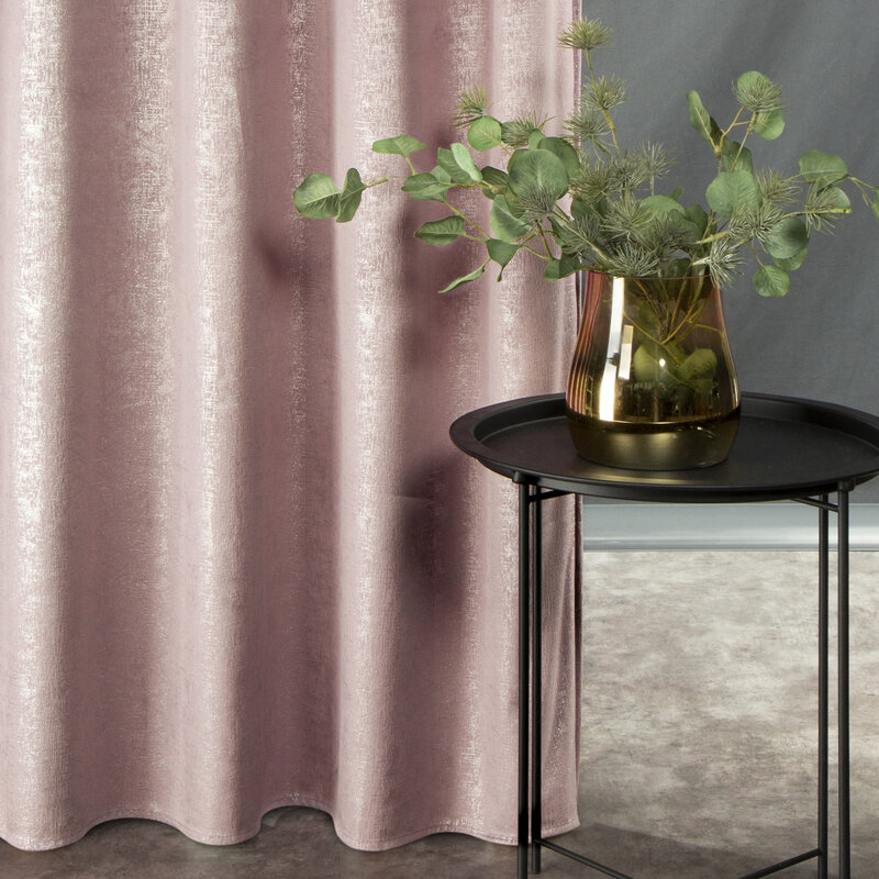 ZASŁONA GOTOWA D91 CYPR NA TAŚMIE 140 X 270 CM PUDROWY RÓŻ