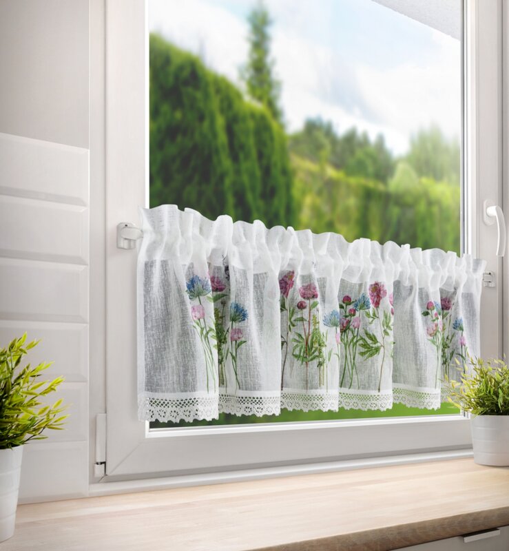 FIRANA GOTOWA LAURA 150 X 30 CM BIAŁY