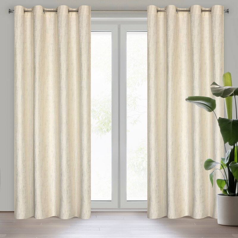 Zasłona gotowa kremowa 140 x 250 cm – dodaje ciepła wnętrzu