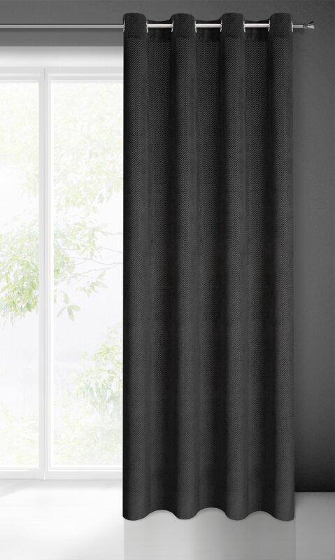 Zasłona gotowa Eliza czarna 140 X 250 cm – welwetowa do salonu