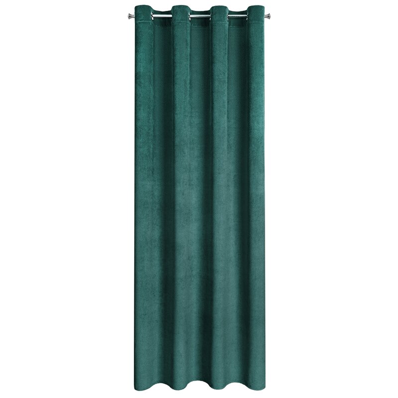 Zasłona gotowa Eliza ciemnomiętowa 140 X 250 cm – welwetowa, przytulna
