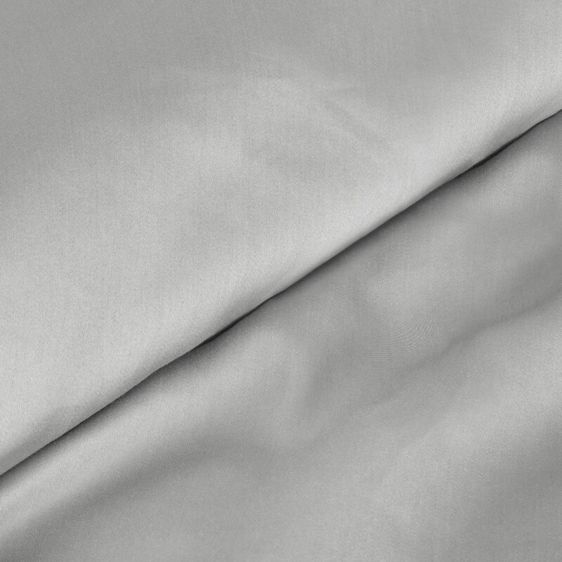 Komplet pościeli satynowej bawełnianej NOVA3 jasnoszara 220 X 200 CM – gładka i delikatna dla skóry
